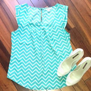 Candie's Tops - Candies Teal & White Blouse Candie's Tops - Candies Teal & White Blouse
